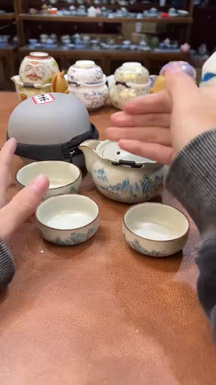 真的很便宜会开片的旅行茶具