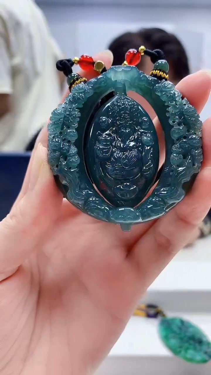 定制翡翠未镶嵌5060zm-毛货挂件12财神