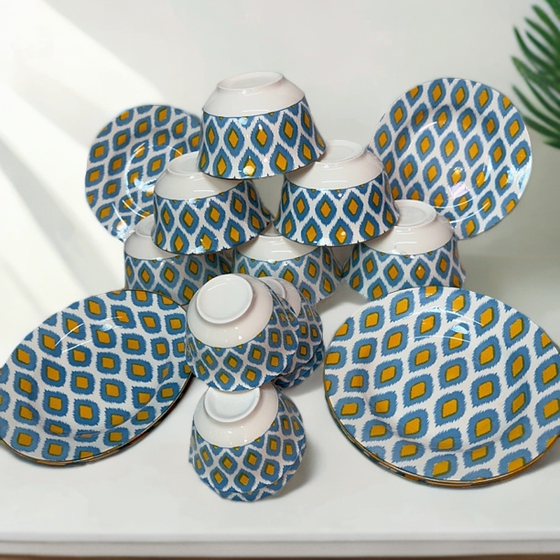 新疆包18件（atlas kok)6qina 6piyala 6tahsa家用 民族高档 陶