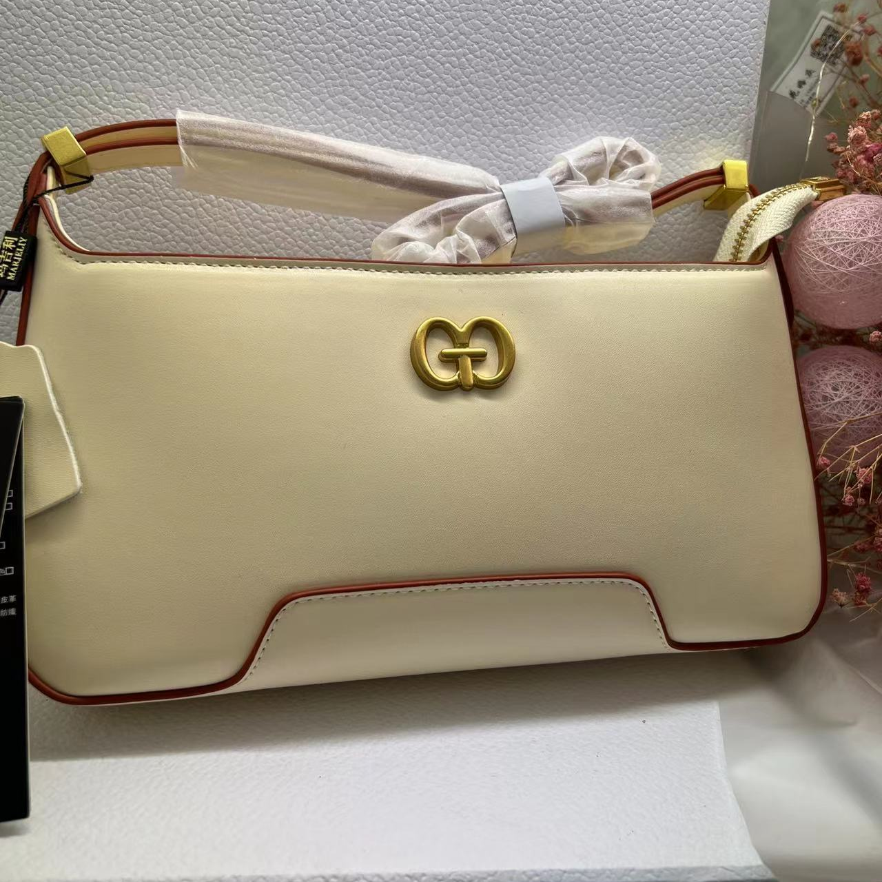 【英柏甄选】FES-9370-白色 然与纯小众设计感时尚单肩百搭女包