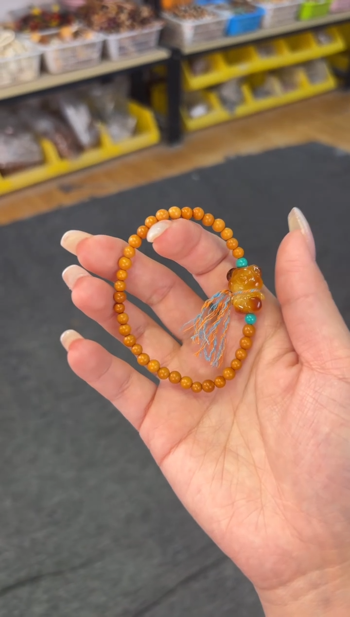 【闪购商品】蜜蜡手链未镶嵌 蜜蜡熊单圈