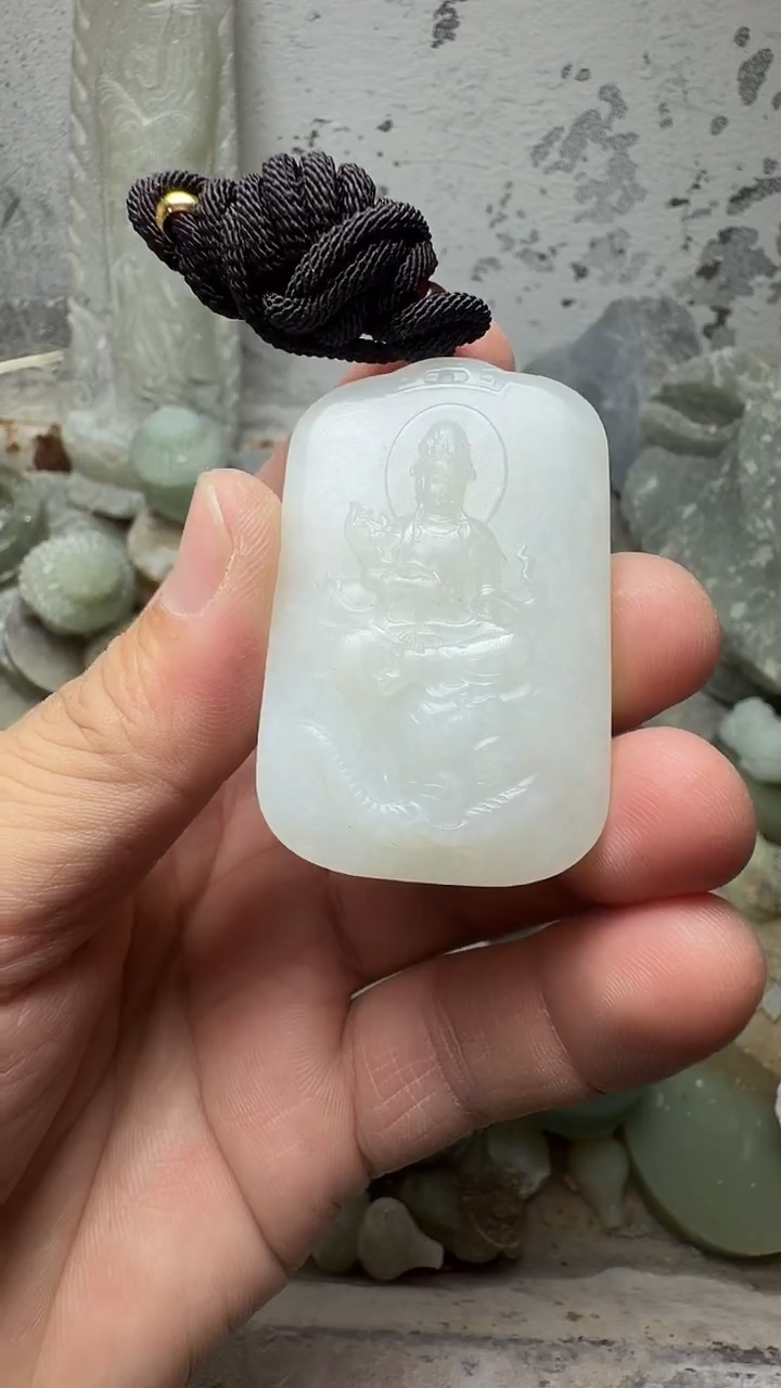 吊坠(不含链)未镶嵌和田玉观音牌子