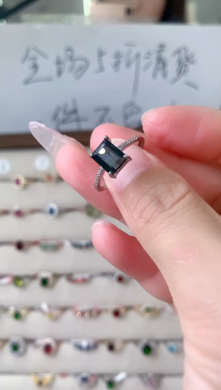 【闪购商品】碧玺戒指银S925镶嵌13-7  