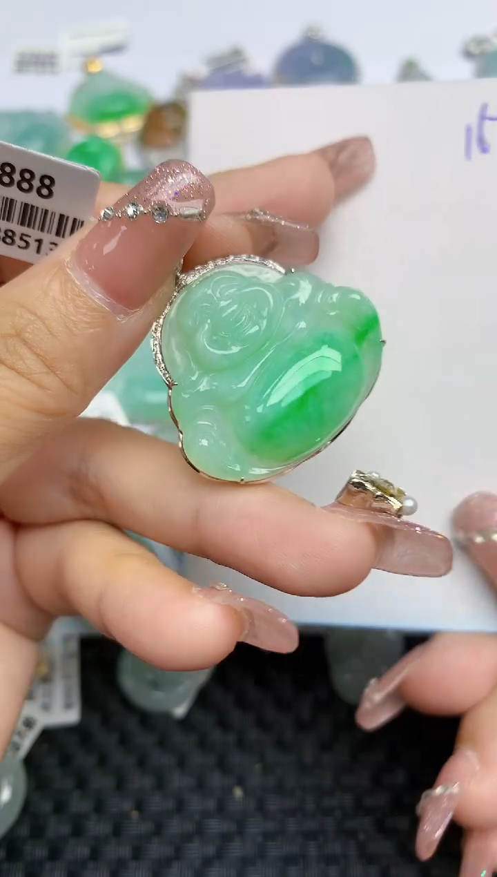 【闪购商品】翡翠颈饰18K金镶嵌天然A货翡翠 157