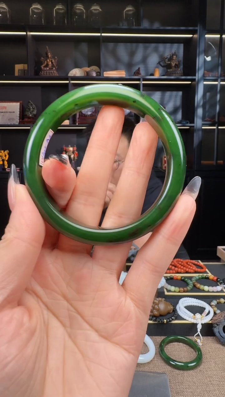 和田玉未镶嵌颈饰碧玉手镯58mm