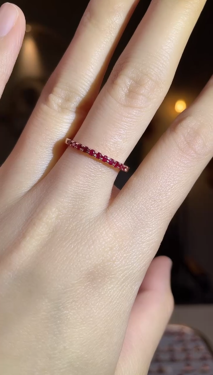 银S925镶嵌手饰红宝石手饰