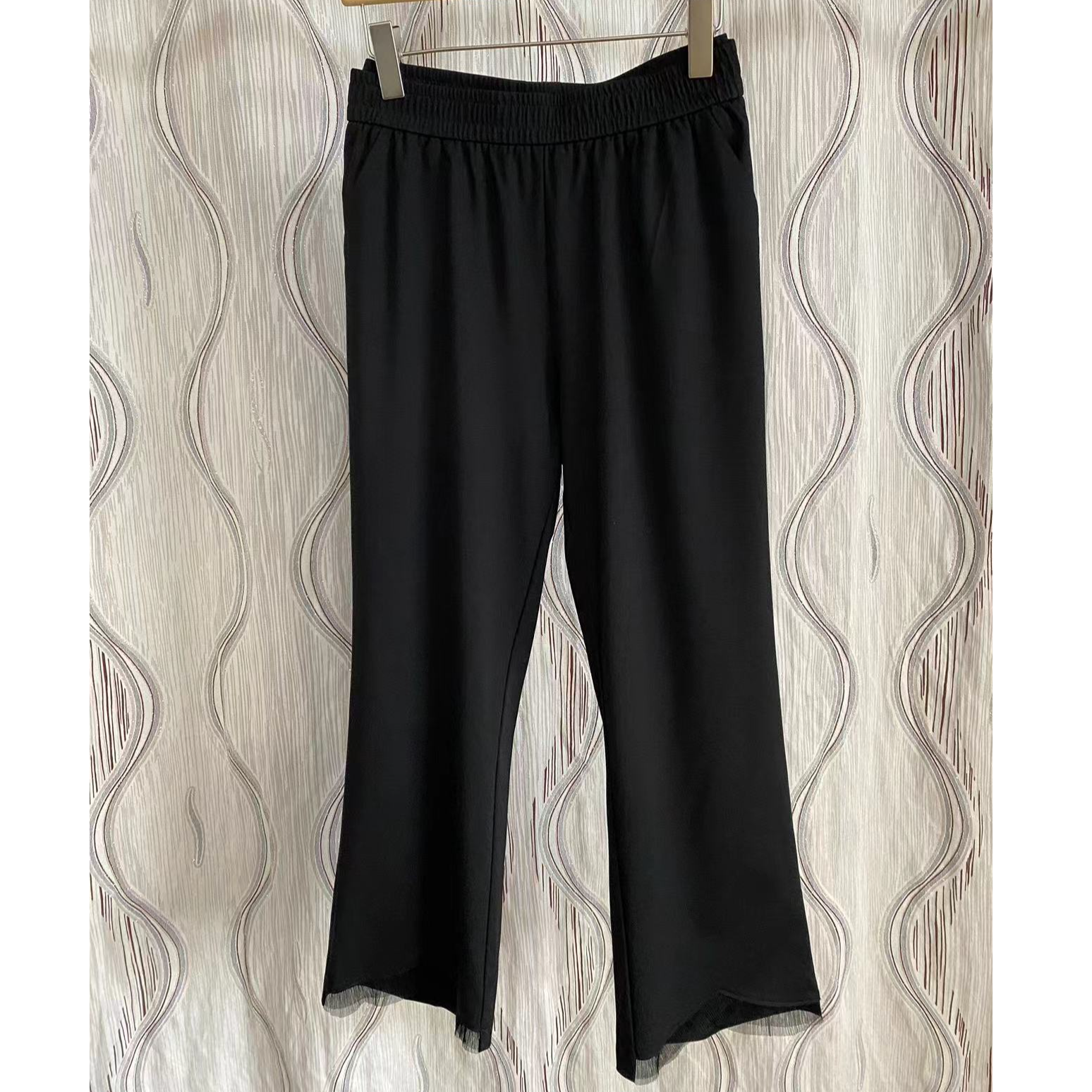 （M0）胖人坊大码女装微喇花边裤01171   衣长93