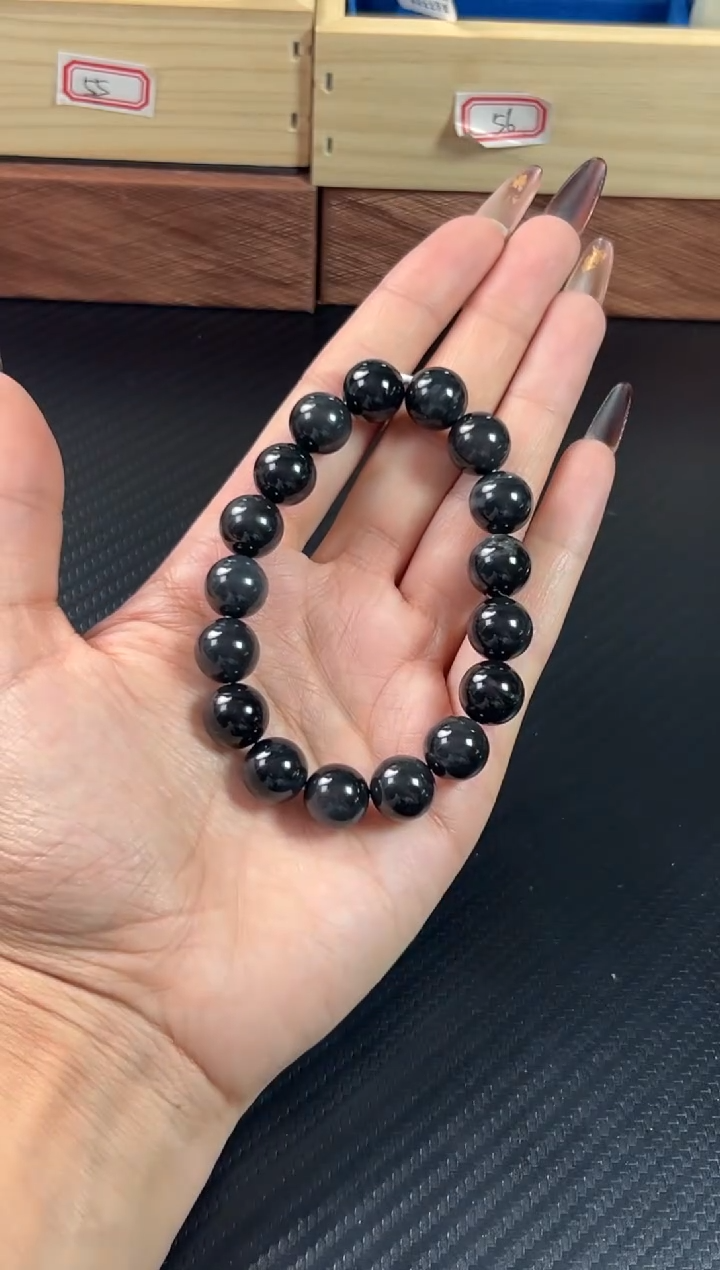 未镶嵌手串和田玉若羌微色差卡12QM