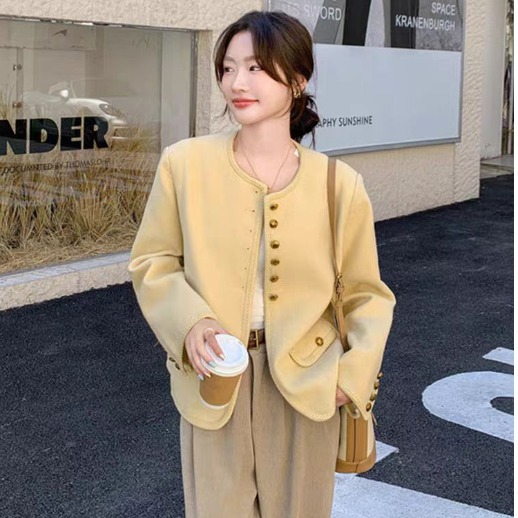 黄色小香风外套女春秋2025新款高级感时髦洋气质感小众设计上衣