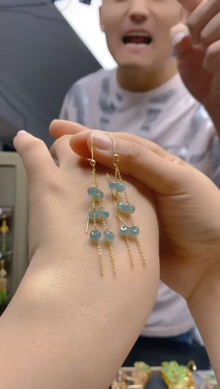 【闪购商品】翡翠耳饰合金056翡翠耳线