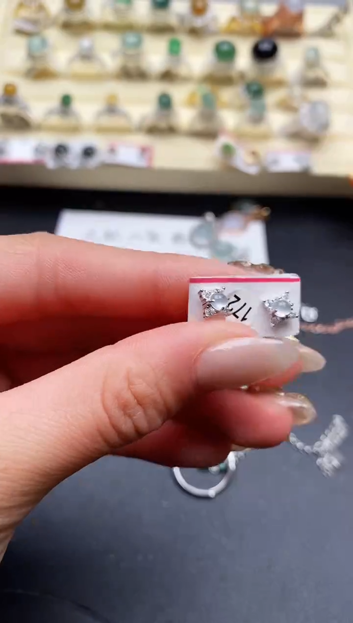 【闪购商品】翡翠戒指银S925镶嵌缅甸翡翠3  1+