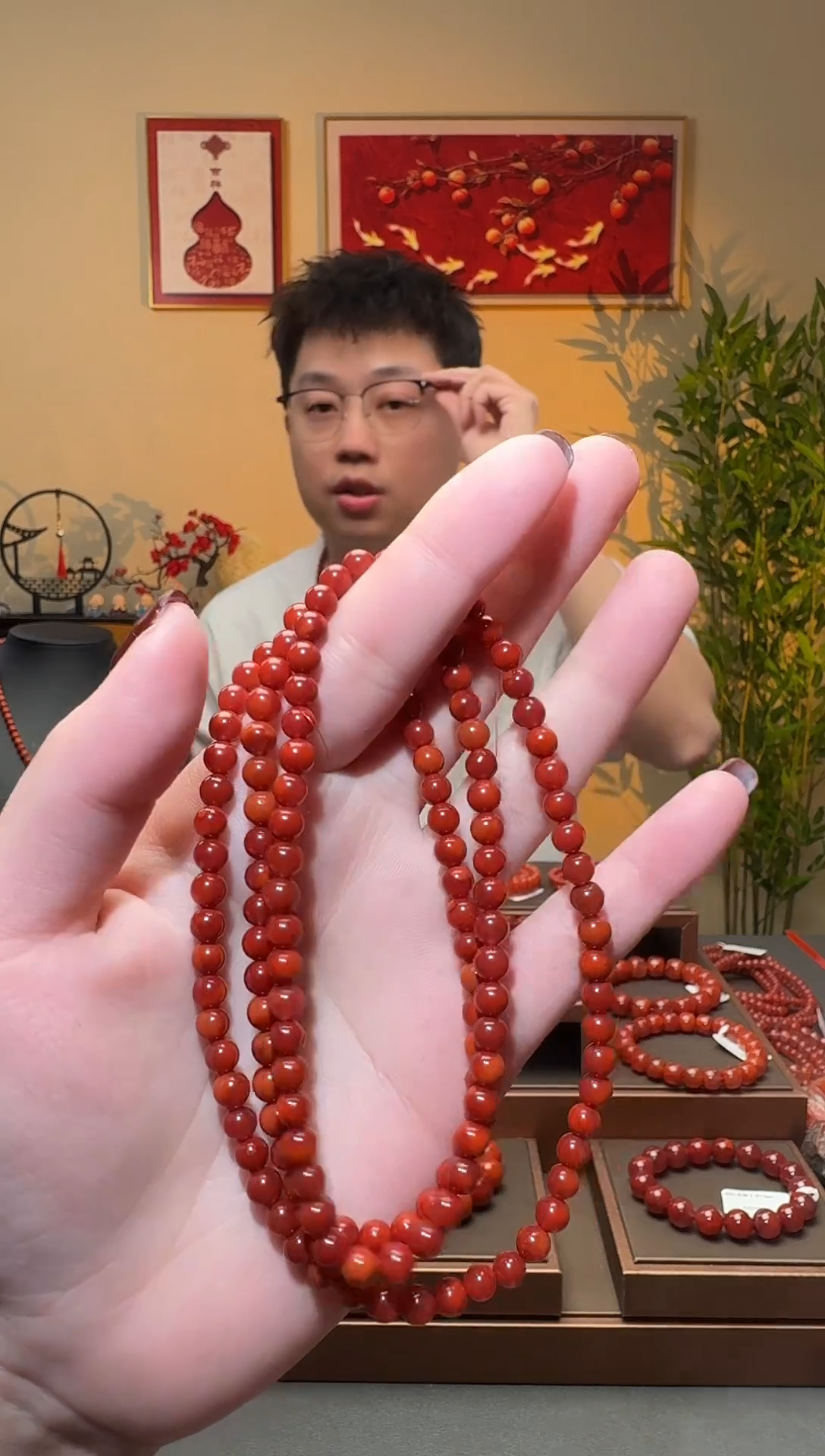 【闪购商品】南红玛瑙手链未镶嵌一条约5mm 多样性发货