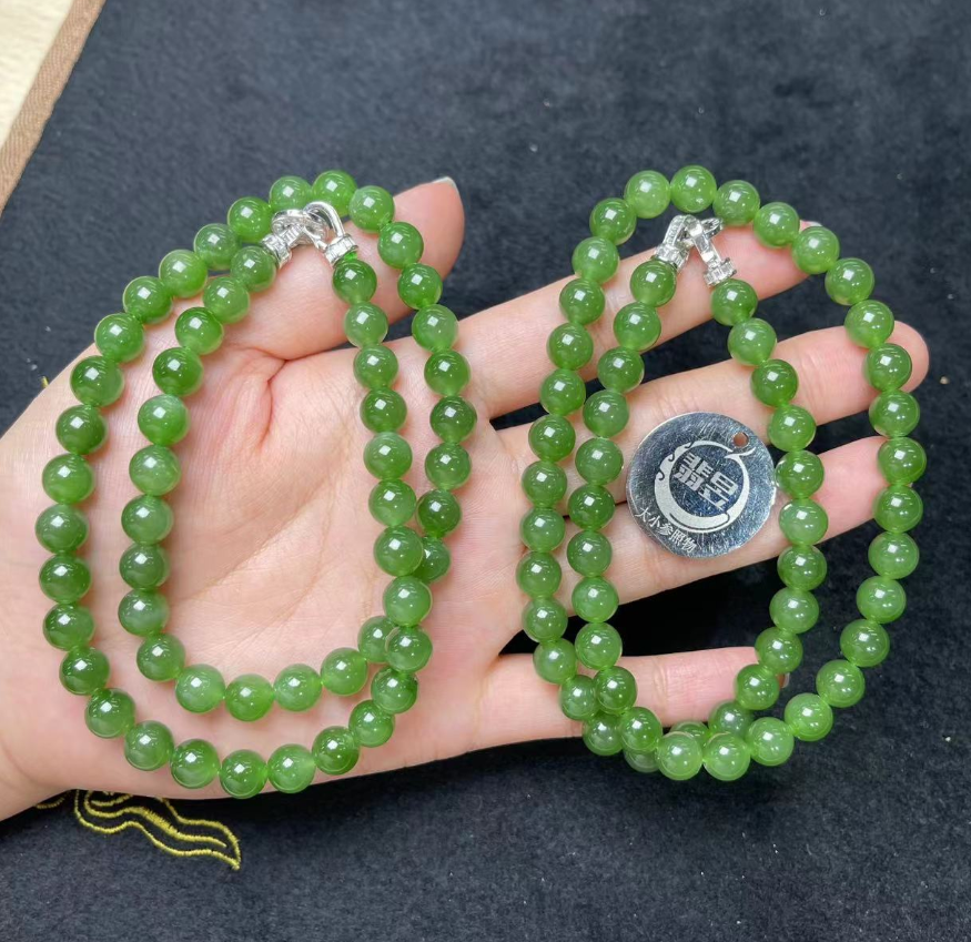 35164T18-3N6-和田玉珠链颈饰/约7+/约56颗/-多样性发其一