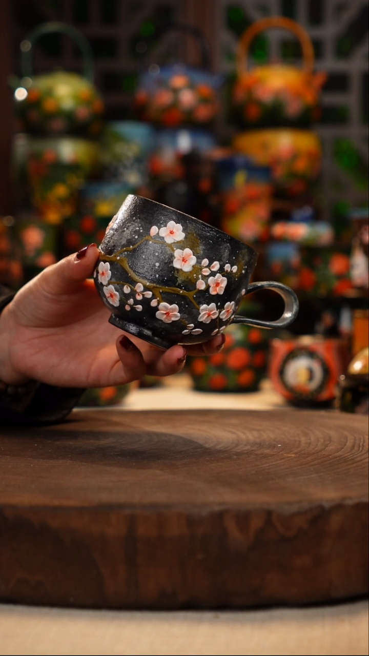 紫砂油画手绘釉下彩