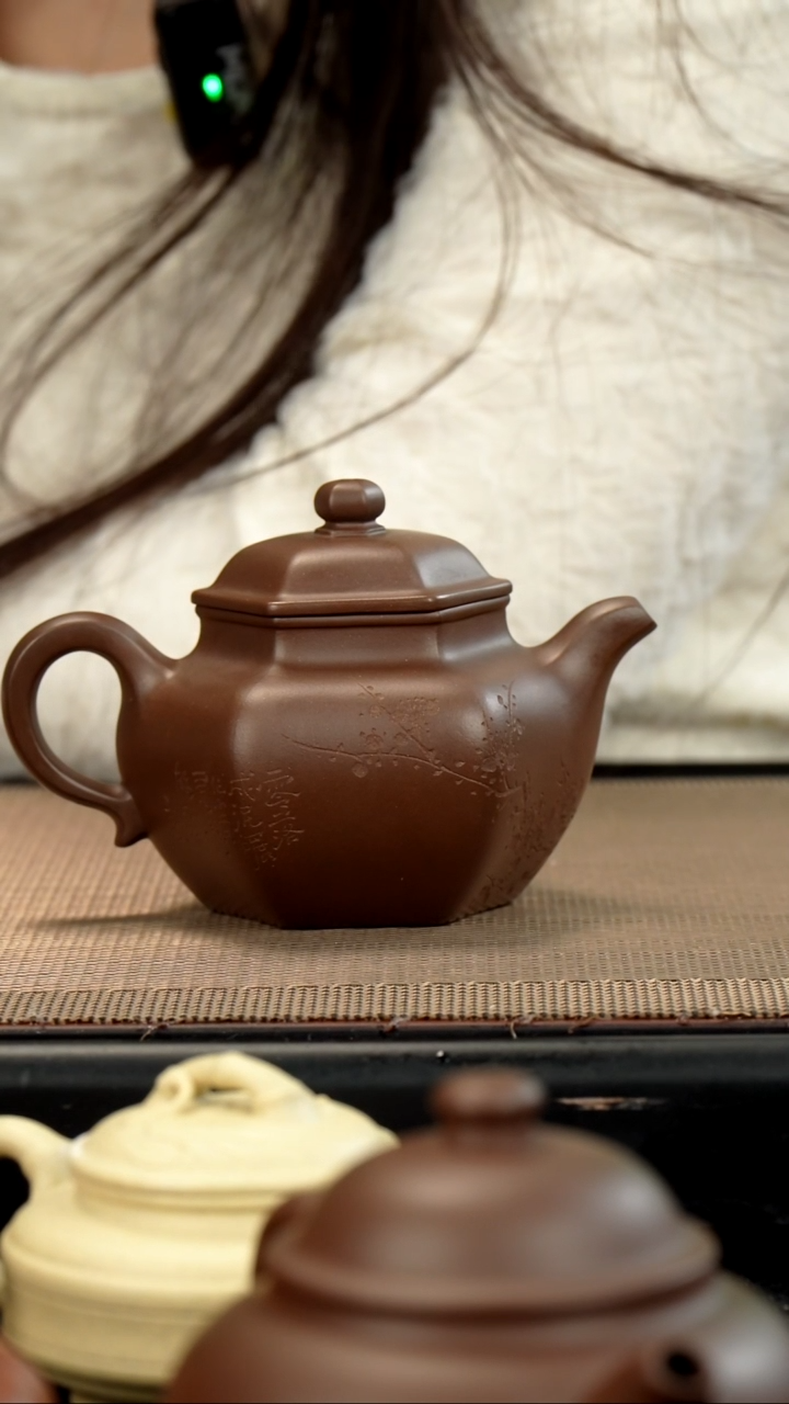 【闪购商品】紫砂茶壶老紫泥六方莲子小