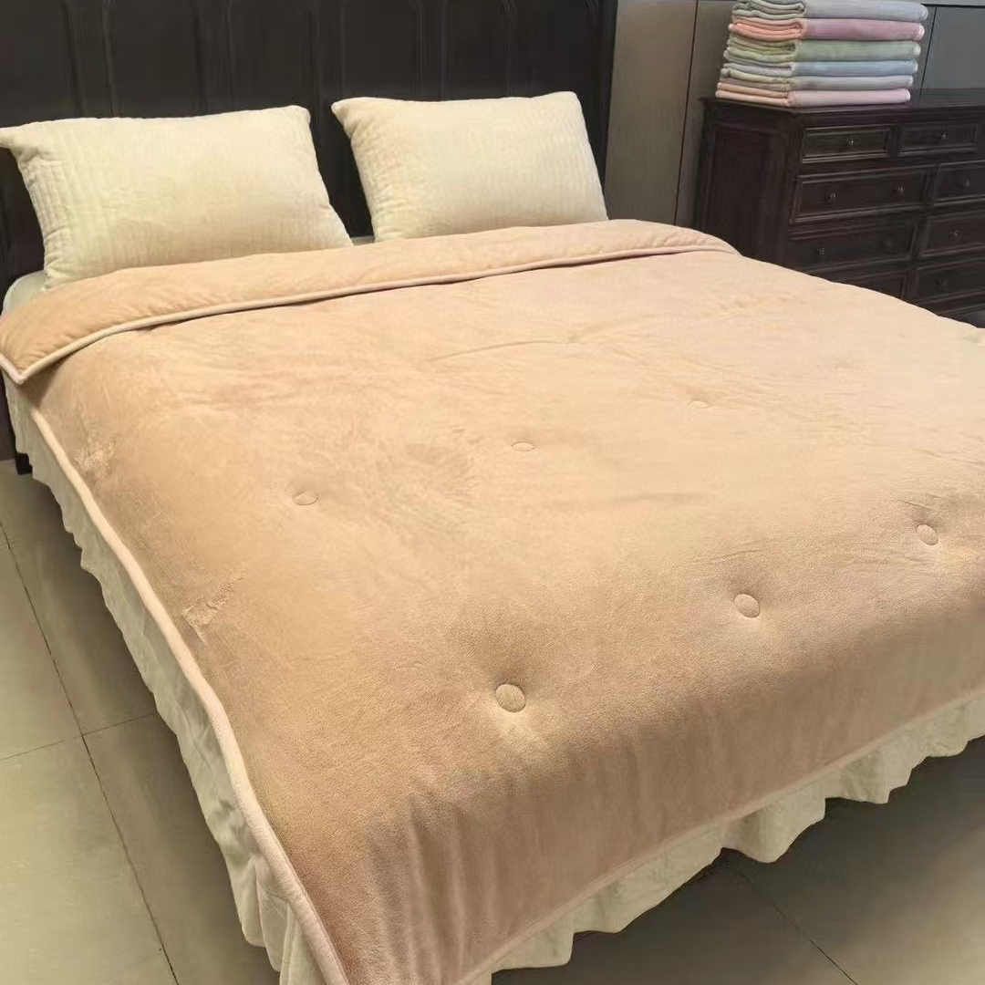 冬被-绒老大(厚被子）高克重牛奶棉锦缎绒牛奶绒冬被懒人被
