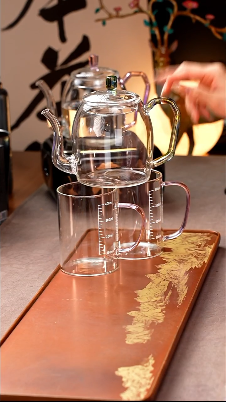 暗香疏影/秦权壶/迷翠800ml+暗香疏影/松风杯/刻度颜色随机2个