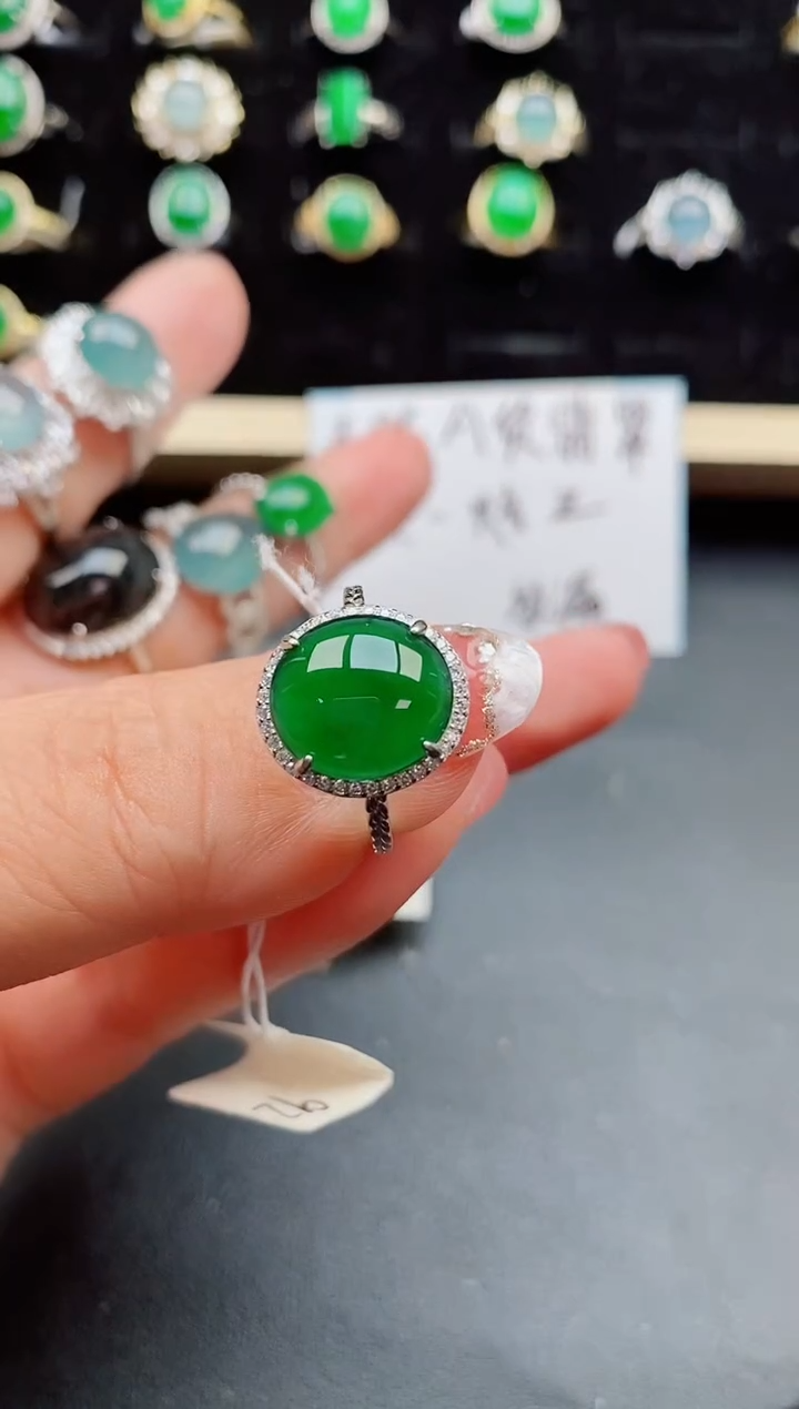 【闪购商品】翡翠戒指银S925镶嵌50800