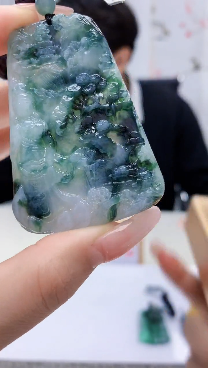 【闪购商品】定制翡翠未镶嵌5145lr-毛货挂件45赠珠链