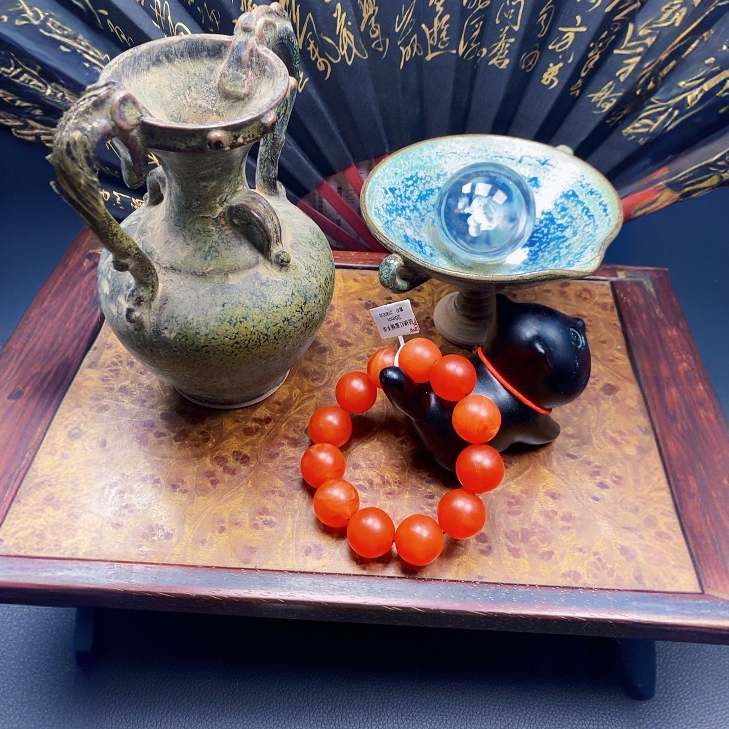 非金属珐琅手链 DY008鱼晶石红手串20mm (多样性发其一）