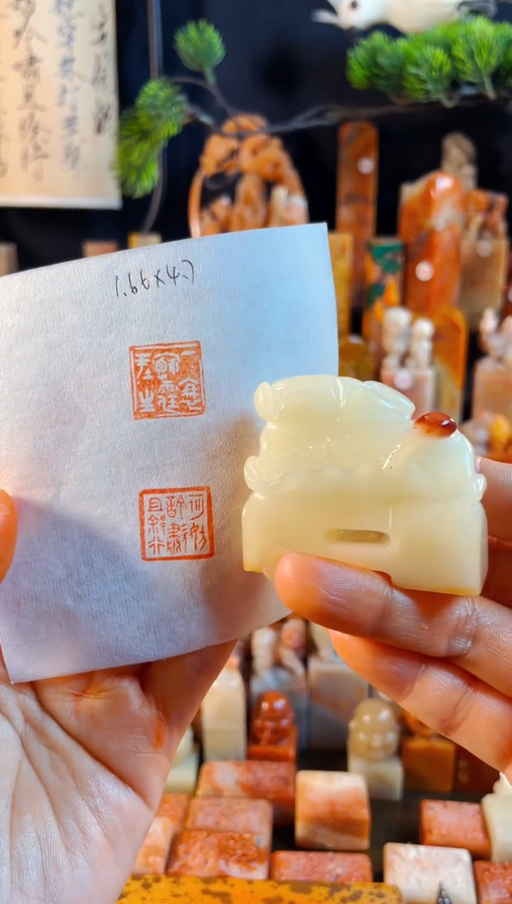 寿山石印石手工篆刻《一蓑烟雨任平生..》