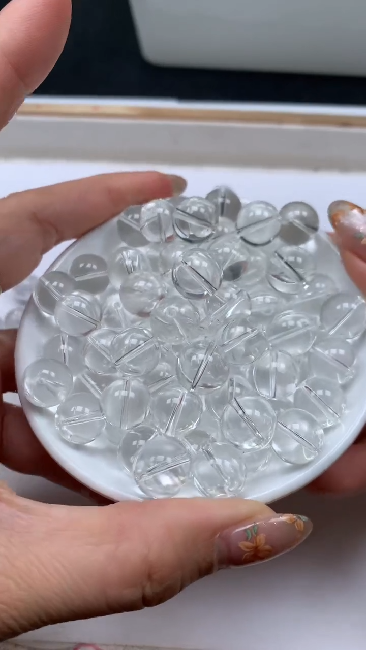 未镶嵌珠宝半成品水晶D562 白水晶14mm3颗9.9元