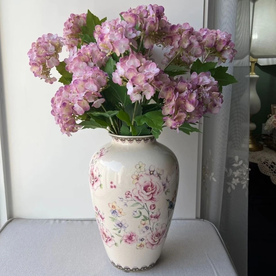 陶瓷高档花瓶复古青花瓷客厅装饰插花轻奢中式高级大摆件