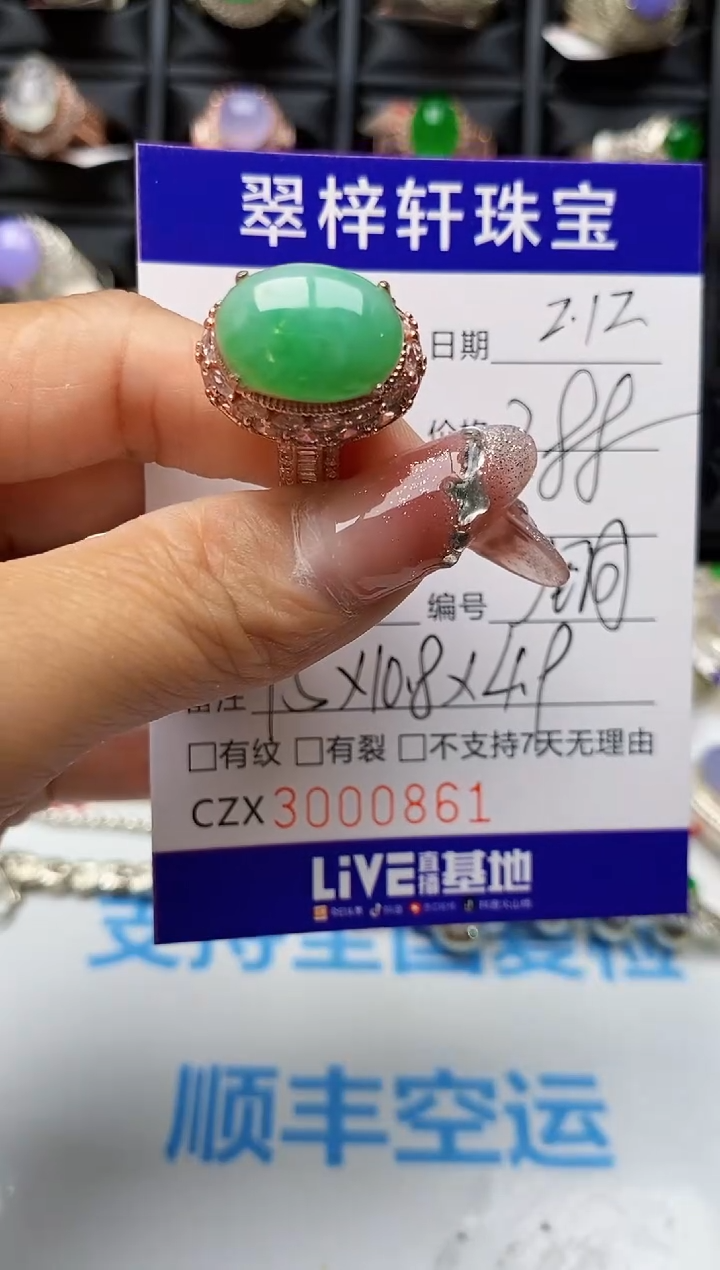 【闪购商品】翡翠戒指未镶嵌0861 未镶嵌