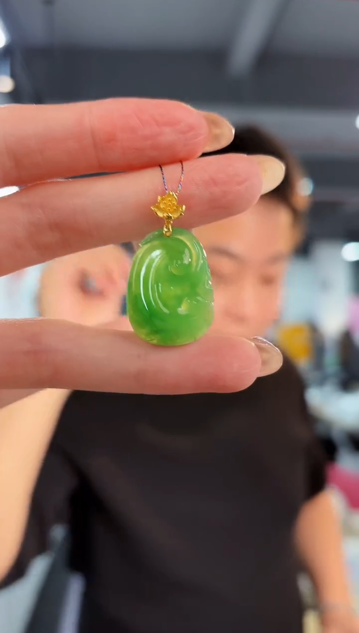 【闪购商品】翡翠颈饰18K金镶嵌缅料A货/支持复检/一件