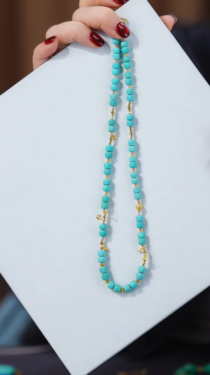 【闪购商品】绿松石项链18K金镶嵌1