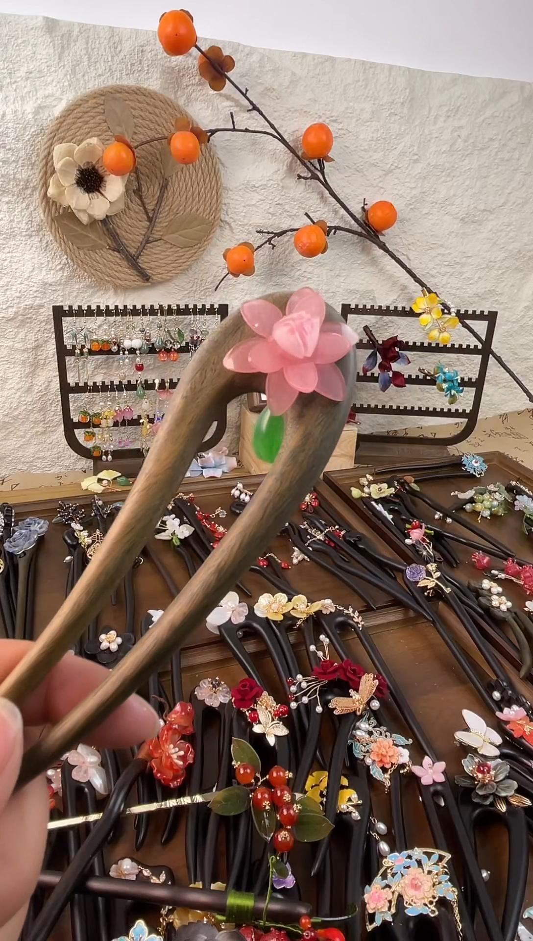 非金属木质诚****Y15厘米绿檀木U簪