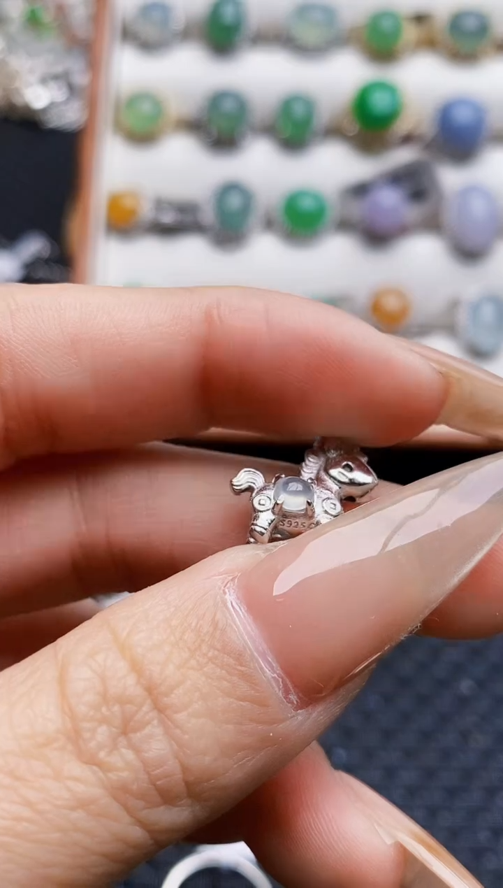 银S925镶嵌戒指翡翠3548