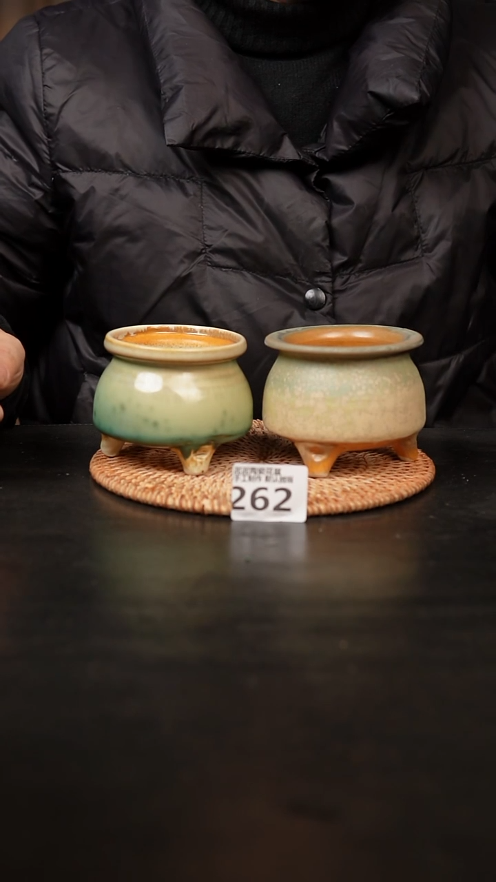 【闪购商品】瓷片262泥泥手工花盆口7-8高7-8