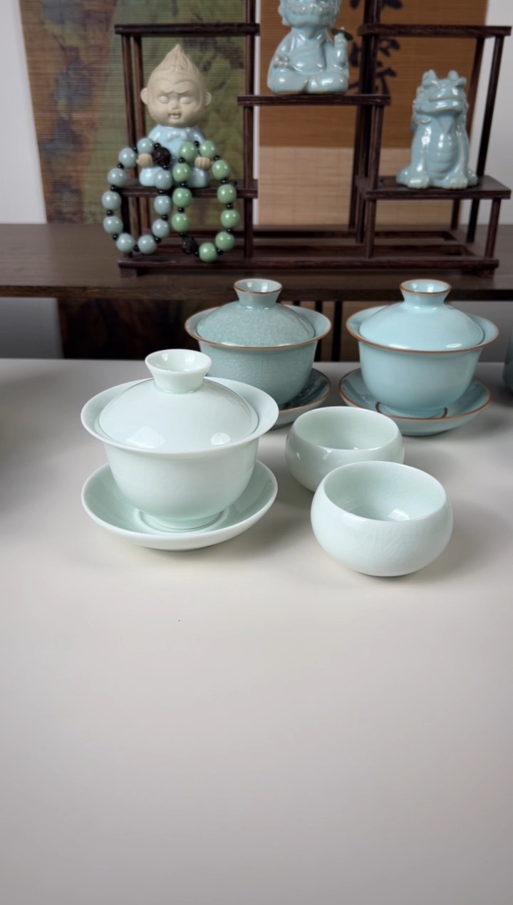 【闪购商品】杯珑匠玉青玉兰个+2只玉青圆融杯