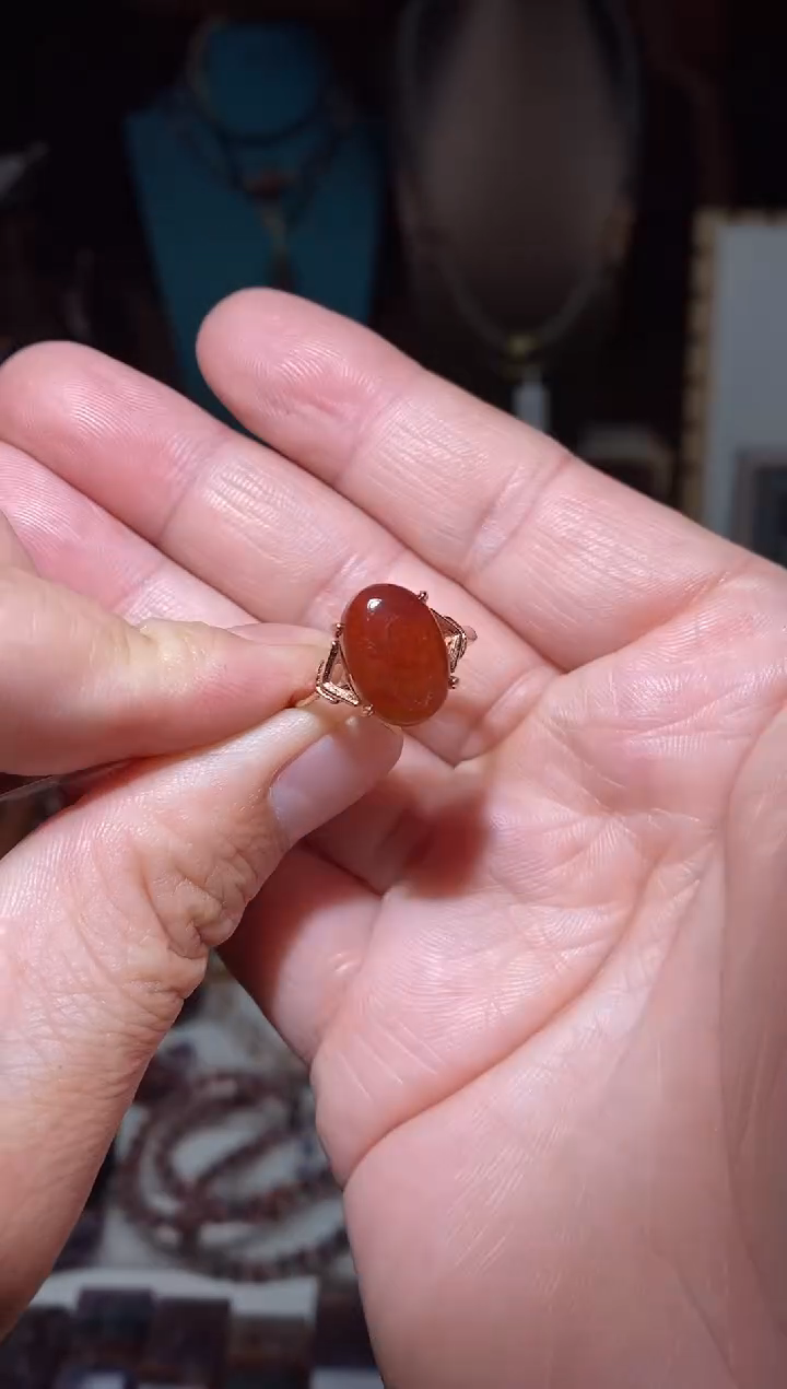 戒指未镶嵌水晶红极光