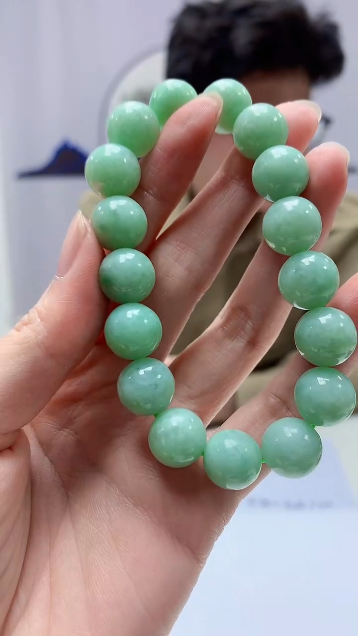 【闪购商品】定制翡翠未镶嵌4688zm-毛货手串102