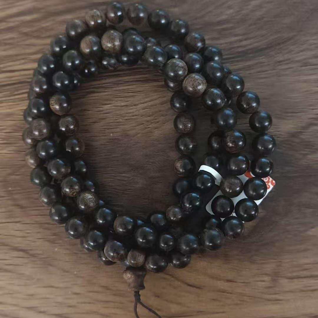 Y107沉香【海南黑油格满油玉化多圈】8.5mm-49g-SX11041100250-2