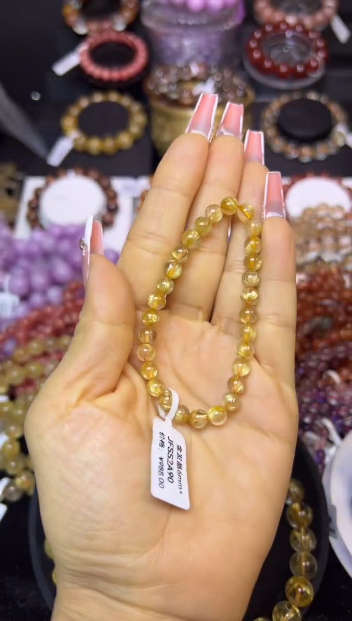 未镶嵌手串水晶金发晶6.2mm