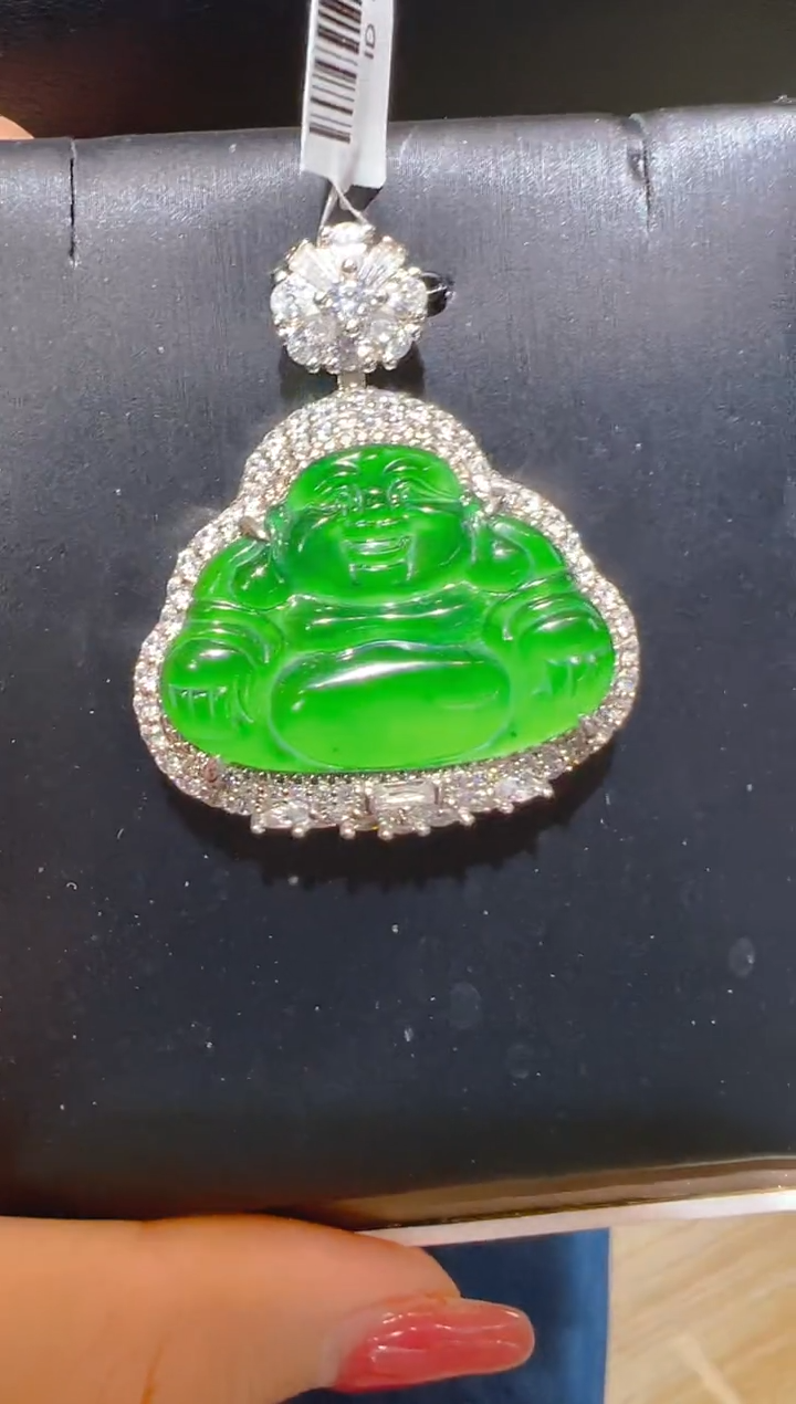 【闪购商品】翡翠吊坠(赠链)银S925镶嵌005 （多样性发货）