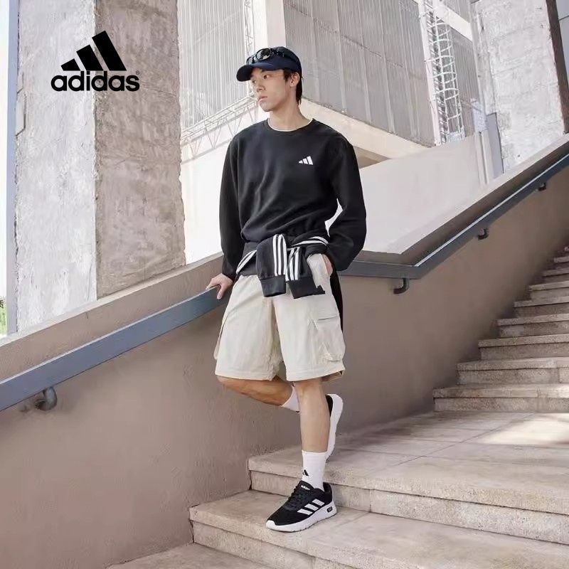 Adidas阿迪达斯M S LOGO SWT简约款圆领宽松运动套头衫卫衣JM3410