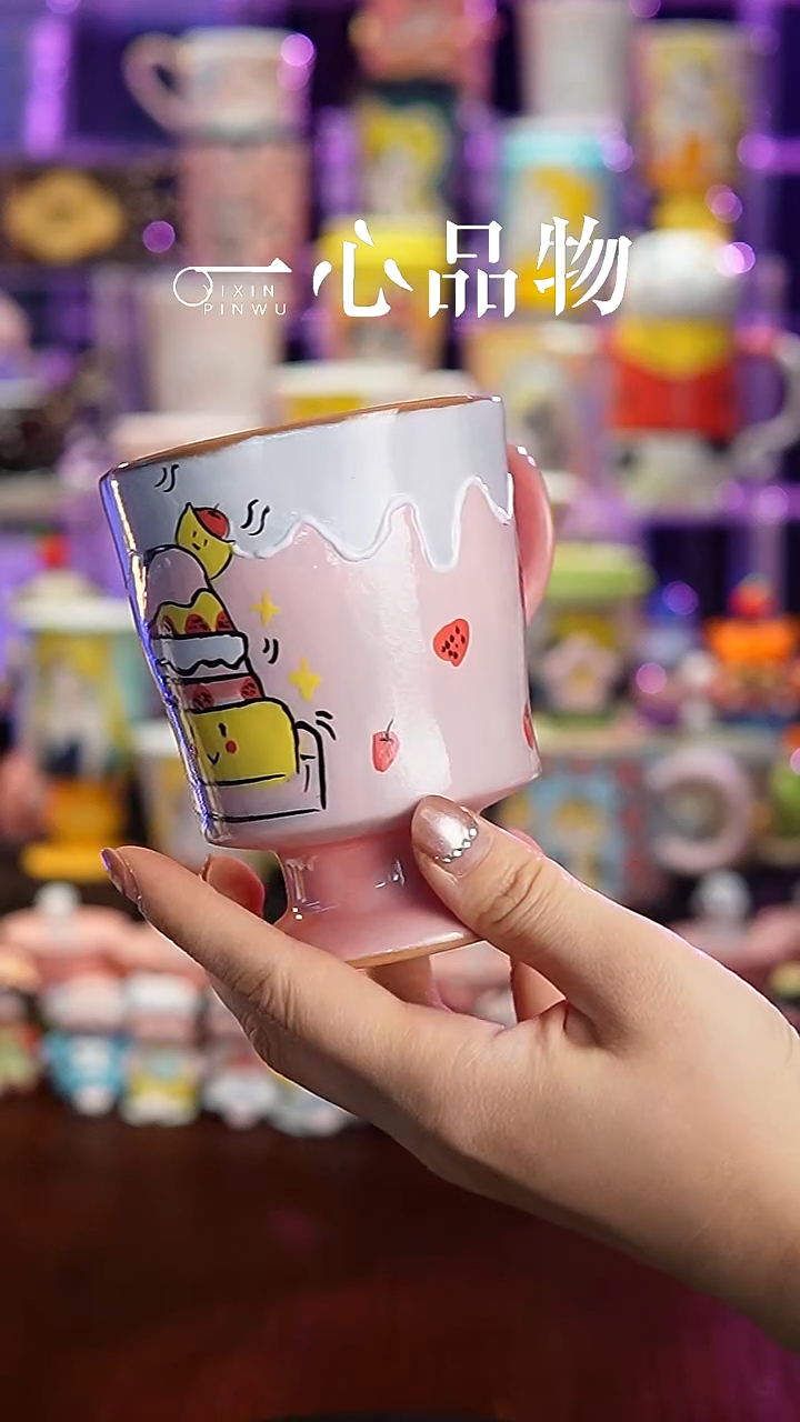 杯子瓷A73景德镇手工手绘杯子摆件