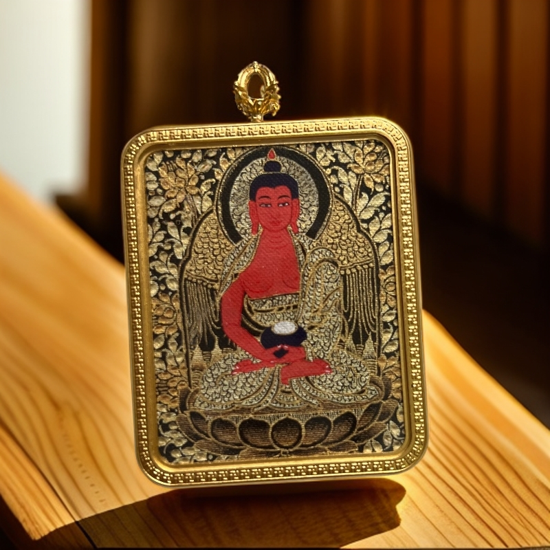 狗和猪阿弥陀佛铜壳唐卡