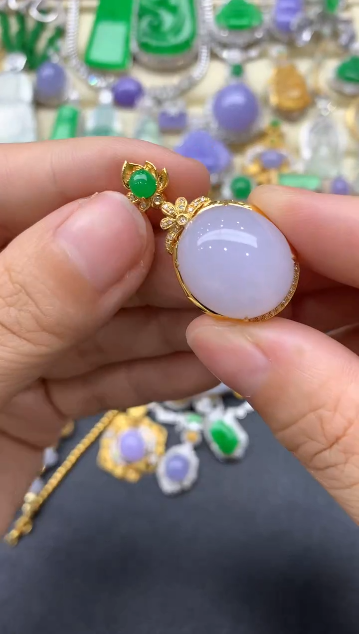 【闪购商品】翡翠颈饰18K金镶嵌382-中国好珍宝