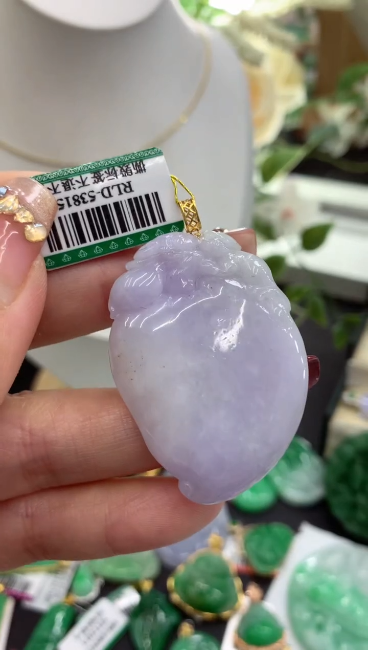 【闪购商品】翡翠吊坠(不含链)18K金镶嵌挂件