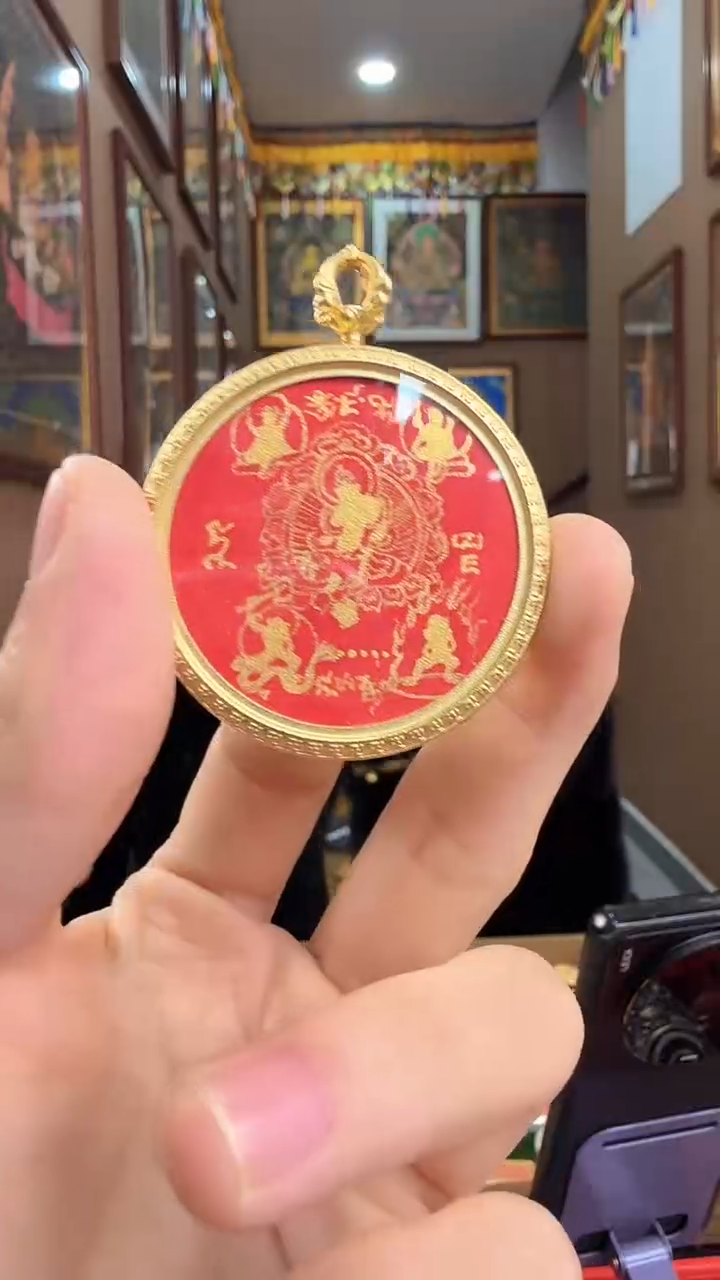 吊坠五路财神-热贡纯手绘唐卡