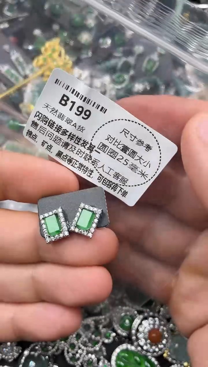 颈饰未镶嵌翡翠B199耳钉