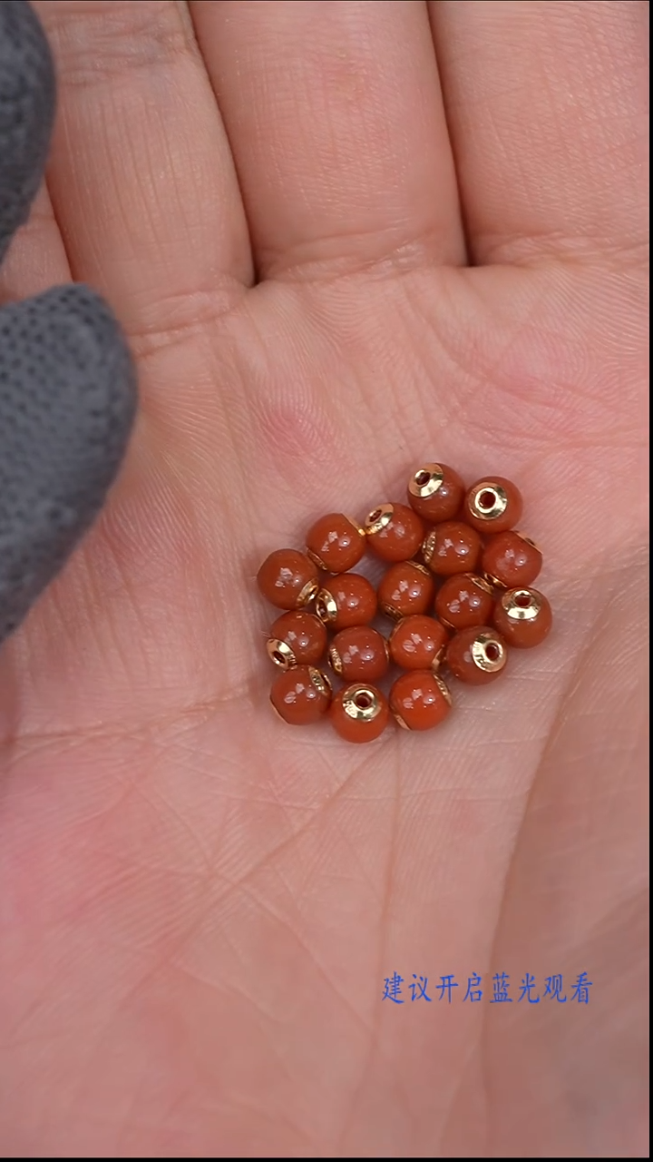 18K金镶嵌配饰南红玛瑙南红配饰（多样性发其一）