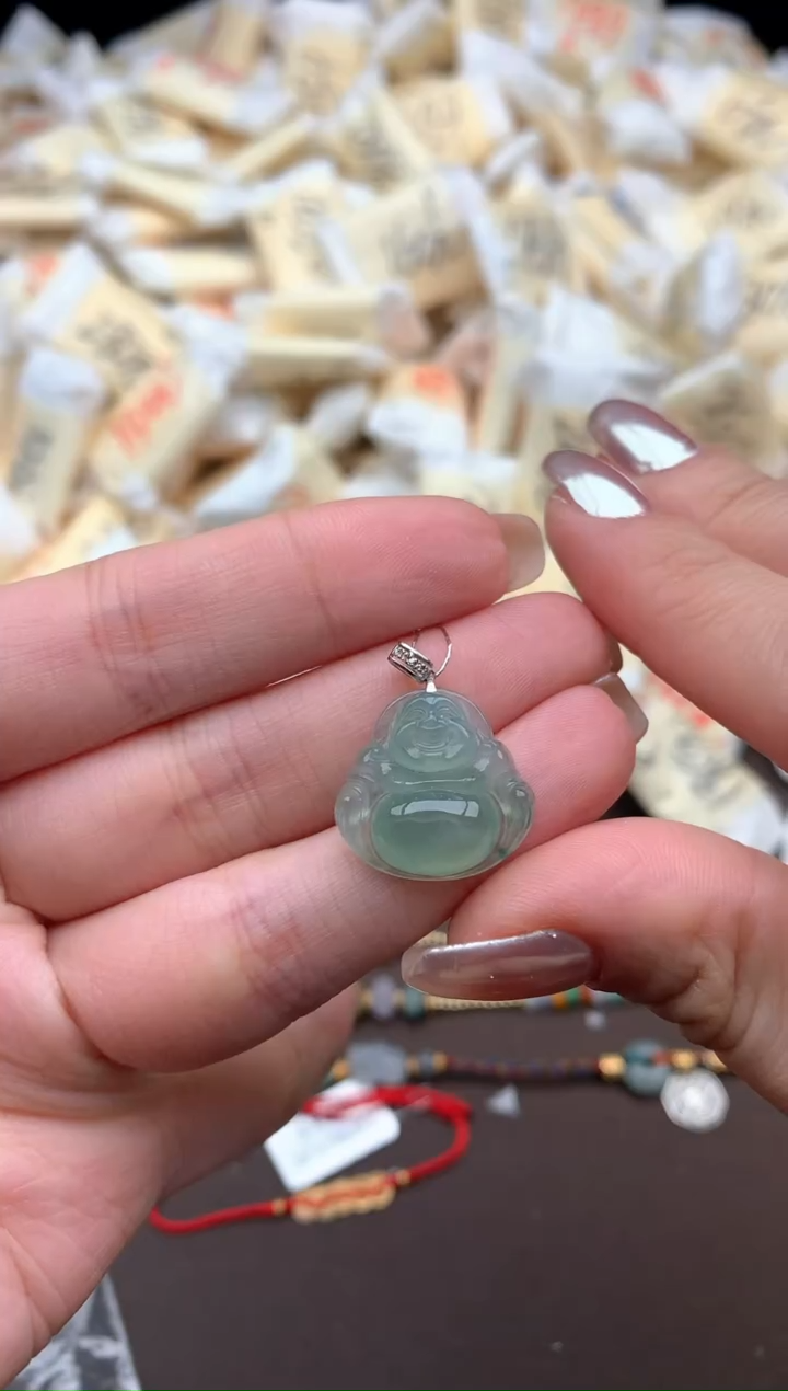 【闪购商品】翡翠挂件18K金镶嵌一