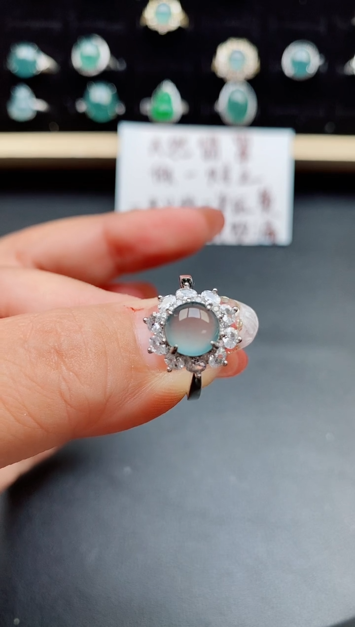 【闪购商品】翡翠戒指银S925镶嵌8050