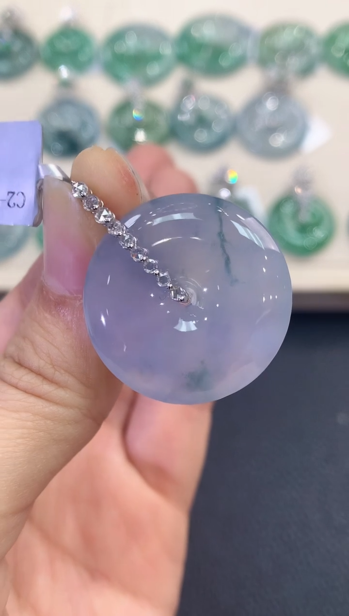 【闪购商品】翡翠吊坠(不含链)18K金镶嵌 B79有色差